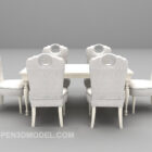 Classic White European Table Chair Furniture