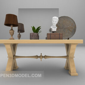 Wood Display Cabinet Table 3d model