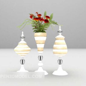 Vase Decoration With Flower 3d model