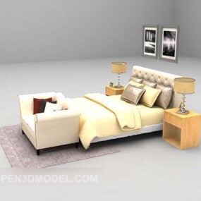 Bed With Daybed 3d model