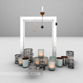 촛대 거울 가정용 가구 3d 모델