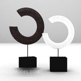 Pequeño Columpio Escultura Decorativa Modelo 3d