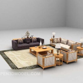 Kursi Sofa Multiplayer Modern dan Model Karpet 3d