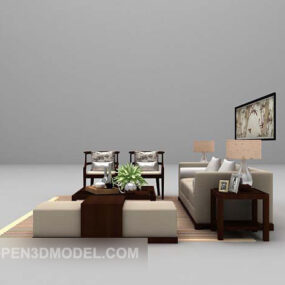 Chinese Sofa Full Set 3d model