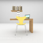 Simple Work Desk With Plastic Chair
