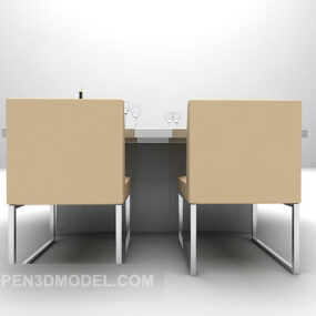 आधुनिक शैली की डाइनिंग टेबल और कुर्सी 3डी मॉडल