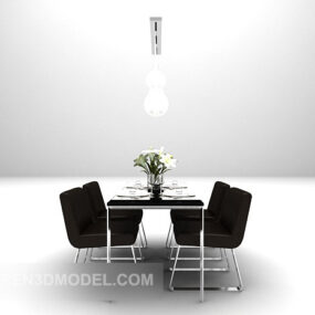 Modern Table Dinning Set 3d model