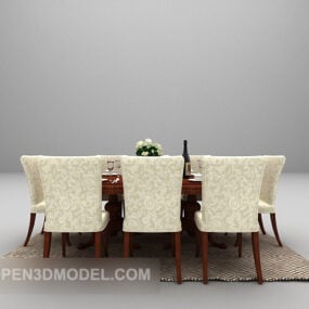 Vintage europäischer Familientischstuhl 3D-Modell