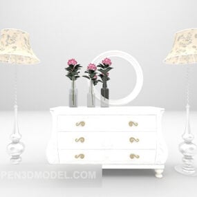 European White Elegant Dresser 3d model