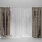 Floor Curtain Brown White Color