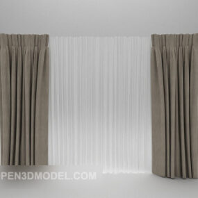 Floor Curtain Brown White Color 3d model