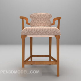 European Wood Sofa Pattern 3d model