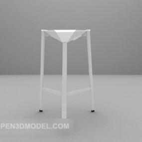 White Plastic Bar Chair 3d model