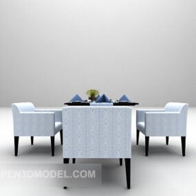 현대식 다 이닝 룸 식탁 세트 3d 모델