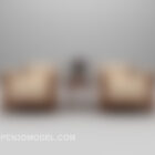 Muebles de sofá de cuero beige combinados