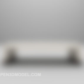 白い室内装飾マルチプレイヤーソファ3Dモデル