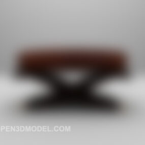 European Leather Sofa Stool 3d model