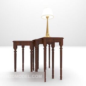 中国の木製スツールテーブル3Dモデル