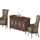European Hall Cabinet With Classic Chairs