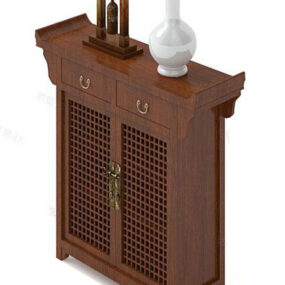 Chinese Style Wooden Side Cabinet 3d model