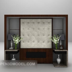 Tv Wall Cabinet With Potted Plant Decor 3d model