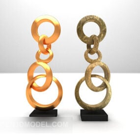 Modelo 3d de móveis de escultura de círculos abstratos