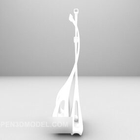 Modelo 3D decorativo branco em formato curvo