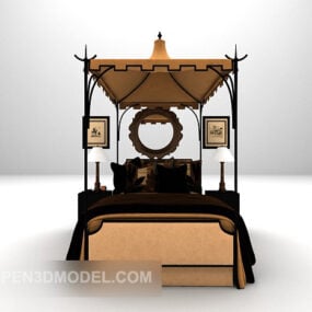 Asian Style Poster Bed 3d model