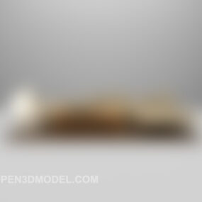 Moderni sohva beige nahkavärinen 3d-malli