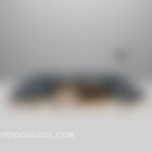 Grey multiplayer sofa 3d model