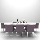 White Table With Purple Chair