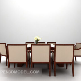 यूरोपीय टेबल कुर्सियाँ सुरुचिपूर्ण डिज़ाइन 3डी मॉडल