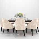 European Round Wood Dining Table Chairs