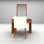 Деревянный комод в современном стиле и белый стул