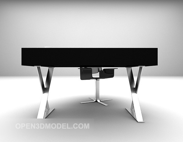Modern Style Black Desk Metal Leg