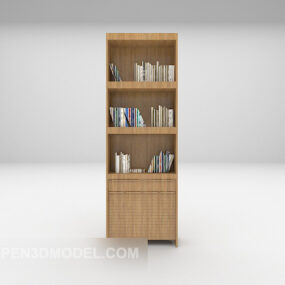 قفسه کتاب چوبی دیواری اداری مدل سه بعدی