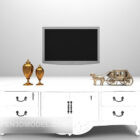 White American Wooden Tv Cabinet