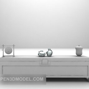 Grey Low Tv Cabinet 3d model