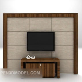 Tv Cabinet Combination With Back Wall 3d model