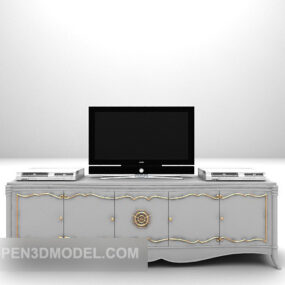European Grey Tv Cabinet Furniture 3d model