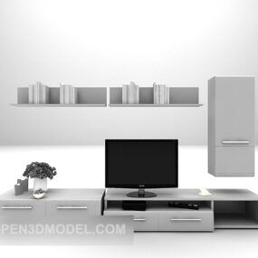 Meuble TV moderne de couleur grise modèle 3D