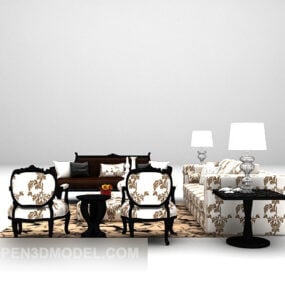 European Vintage Sofa Table Combination 3d model