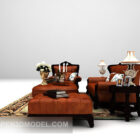 Combinación de sofá de cuero vintage americano