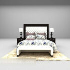 Double bed free 3d model