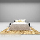 מיטה אירופית מודרנית עם שטיח