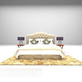 Mẫu giường mềm cổ điển châu Âu 3d