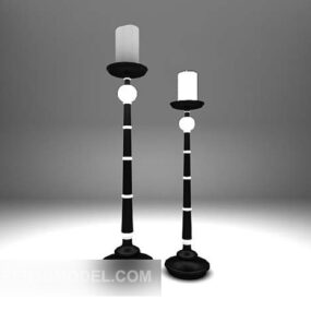 European Iron Candlestick Lamp 3d model