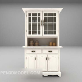 White Cabinet Kitchen Furniture 3d model