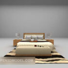 Modernes Doppelbett mit Teppich