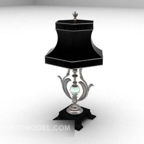 Pantalla de lámpara de mesa negra modelo 3d